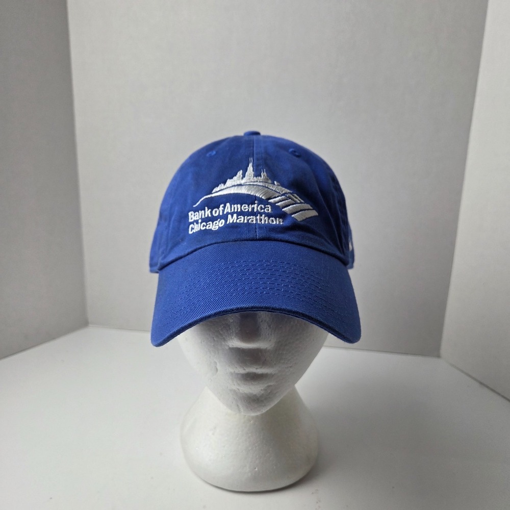 Bank of America Chicago Marathon Nike Running Hat Cap Blue Silver Tag OSFM